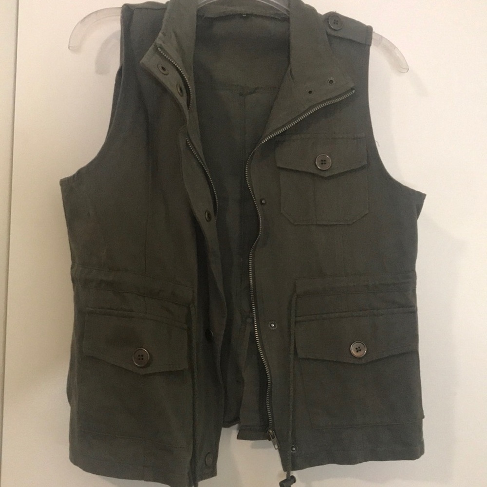 Olive Cargo Vest
